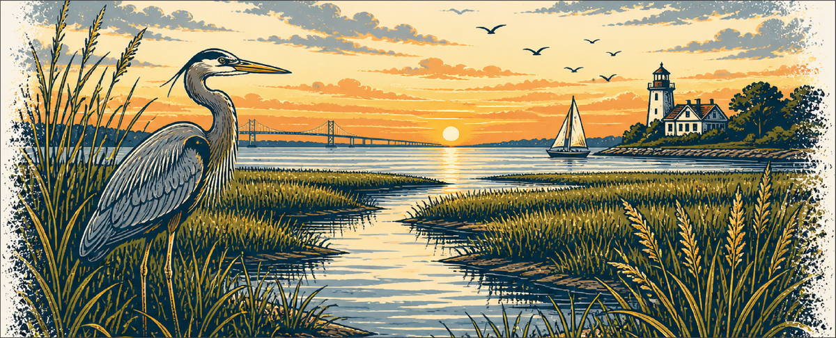 Heron by the Bay Bridge