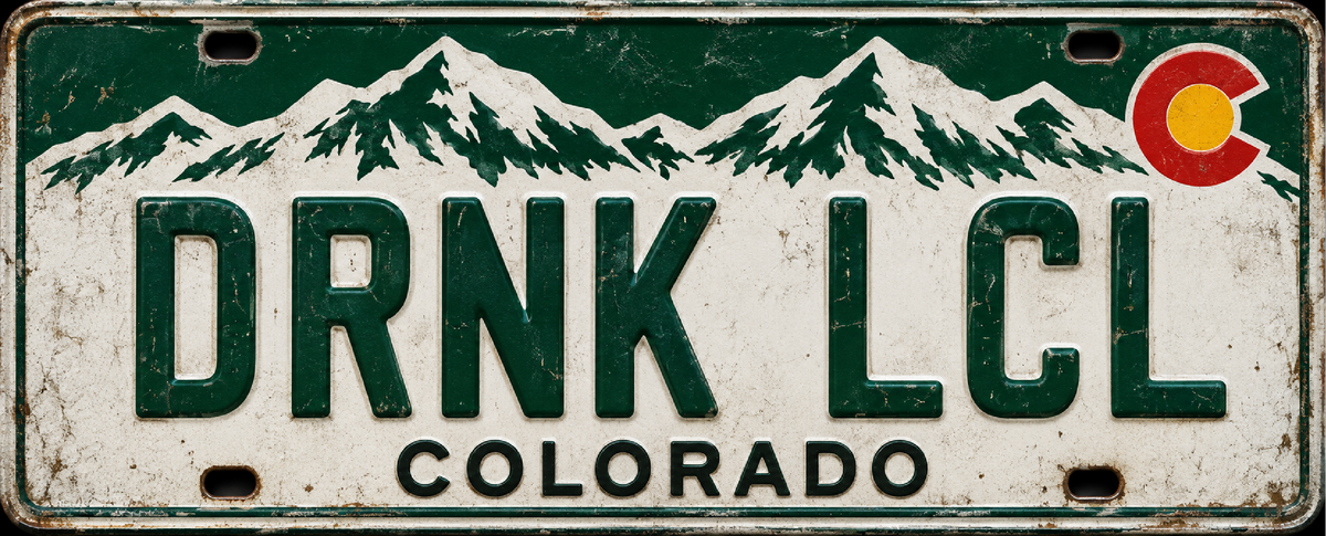 Colorado License Plate - Drink Local